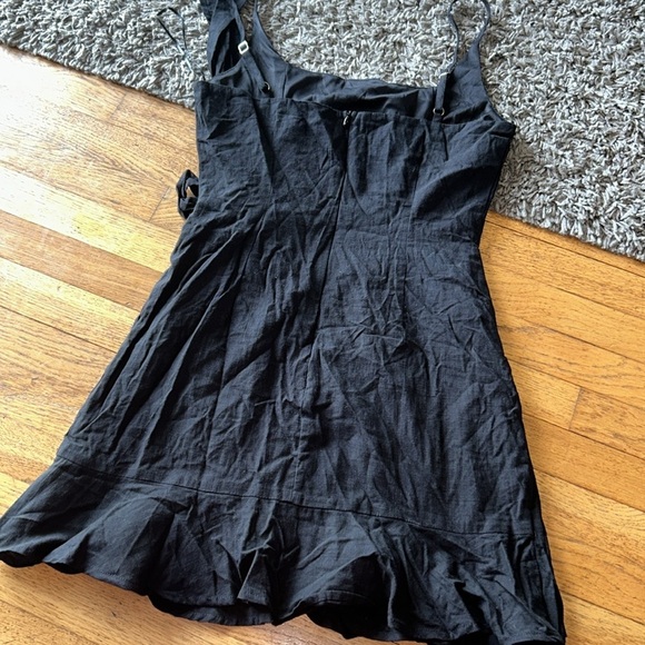 NWOT Princess Polly Black Love Lane Mini Ruffle Wrap Dress - Picture 6 of 12